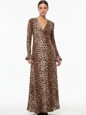 Paris Atelier & Other Stories Long Sleeve Cheetah print Maxi Dress Size 2